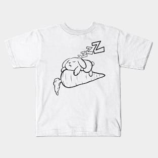 Sleeping Rabbit On Carrot As Color In Easter Kids T-Shirt